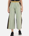 Shop Women Sea Green And Navy Blue Knitted Parallel Trousers-Front