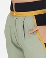 Shop Women Sea Green And Navy Blue Knitted Parallel Trousers-Full