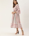 Shop Women White And Pink Striped Woven Wrap Dress-Design
