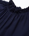 Shop Womennavy Blue And White Colourblocked Woven A Line Tiered Dress-Full