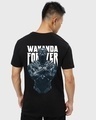 Shop Men's Black Wakanda Forever Graphic Printed Plus Size T-shirt-Design