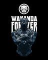 Shop Men's Black Wakanda Forever Graphic Printed Plus Size T-shirt