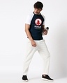 Shop The Rogue Ninja Half Sleeve Raglan T-Shirt Navy Blue-White-Design