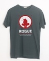 Shop The Rogue Ninja Half Sleeve T-Shirt Nimbus Grey-Front