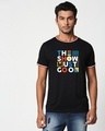 Shop The Show Must Go On Crewneck Varsity Rib H/S T-Shirt Multicolor-Front
