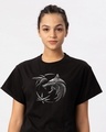 Shop The Witcher Emblem Boyfriend T-Shirt-Front