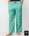 Shop Lt Green Crane Print Pyjamas-Front