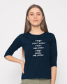 Shop They Don't Know Round Neck 3/4th Sleeve T-Shirt-Front
