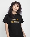 Shop Think Pawsitive Boyfriend T-Shirt-Front