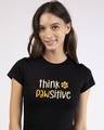 Shop Think Pawsitive Half Sleeve T-Shirt-Front