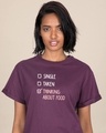 Shop Thinking About Food Boyfriend T-Shirt-Front