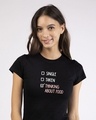 Shop Thinking About Food Half Sleeve T-shirt-Front