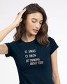 Shop Thinking About Food Half Sleeve T-shirt-Front