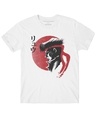 Shop Boys White Red Sun Fighter Graphic Printed T Shirt-Front
