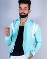 Shop Men's Blue Striped Relaxed Fit Jacket-Design