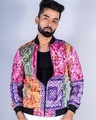 Shop Men's Pink & Blue All Over Printed Relaxed Fit Jacket-Front