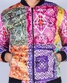 Shop Men's Pink & Blue All Over Printed Relaxed Fit Jacket