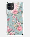 Shop Vintage Flowers Glass Case For Iphone 12 Mini-Front