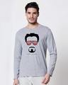 Shop Tony Stark Silhouette Full Sleeve T-Shirt (AVL) Anthra Melange-Front