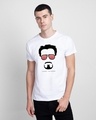 Shop Tony Stark Silhouette Half Sleeve T-Shirt (AVL) White-Front