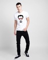 Shop Tony Stark Silhouette Half Sleeve T-Shirt (AVL) White-Design