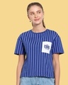 Shop Too Cool For You Pocket Stripe Relaxed Fit Short Top-Front