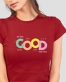 Shop Too Good for you Half Sleeve Printed T-Shirt Bold Red-Front
