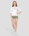 Shop Too Good for you Round Neck 3/4 Sleeve T-Shirt White-Full