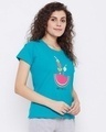 Shop Tooty Fruity Top In Teal Green 100% Cotton-Full