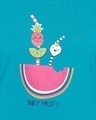 Shop Tooty Fruity Top In Teal Green 100% Cotton