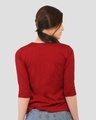 Shop Travel Far Enough Round Neck 3/4 Sleeve T-Shirt Bold Red-Design