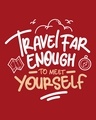 Shop Travel Far Enough Round Neck 3/4 Sleeve T-Shirt Bold Red