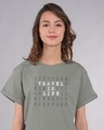 Shop Travel Is Life Puzzle Boyfriend T-Shirt-Front