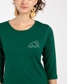 Shop Travel Minimal Round Neck 3/4th Sleeve T-Shirt-Front