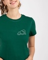 Shop Travel Minimal Round Neck Crop Top T-Shirt-Front