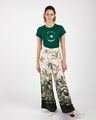 Shop Travel Mode Minimal Half Sleeve Printed T-Shirt Dark Forest Green-Full