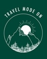 Shop Travel Mode Minimal Half Sleeve Printed T-Shirt Dark Forest Green