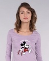 Shop Traveller Mickey Scoop Neck Full Sleeve T-Shirt (DL)-Front