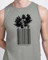 Shop Tree Barcode Round Neck Vest Meteor Grey-Front