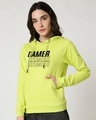 Shop Women's Green Gamer Typography Hoodie-Front