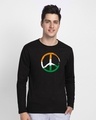 Shop Tri Peace Full Sleeve T-Shirt Black-Front