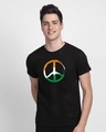 Shop Tri Peace Half Sleeve T-Shirt Black-Front
