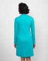 Shop Tropical Blue High Neck Pocket Dress-Full