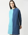 Shop Tropical Blue-Sailor Blue Women Half N Half Oversized Dress-Front