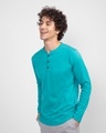 Shop Tropical Blue V-Neck Henley T-Shirt-Design