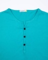 Shop Tropical Blue V-Neck Henley T-Shirt