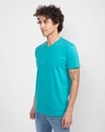 Shop Tropical Blue V-Neck T-Shirt-Design