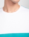 Shop Tropical Blue-White 90's Vibe Panel T-Shirt