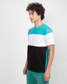 Shop Tropical Blue-White-Black 90's Vibe Panel T-Shirt-Design