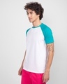 Shop Tropical Blue-White Half Sleeve Raglan T-Shirt-Design